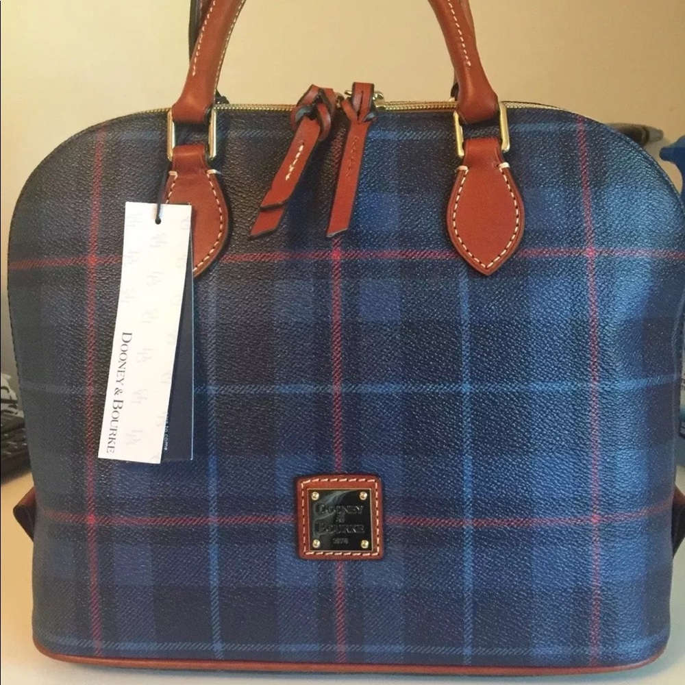 DOONEY & BOURKE NAVY TIVERTON ZIP ZIP SATCHEL NWT